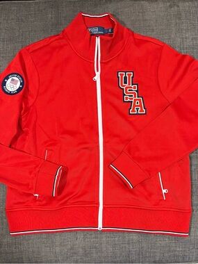 Polo by Ralph Lauren Red USA Track Jacket  Team USA Olympics Paris 2024